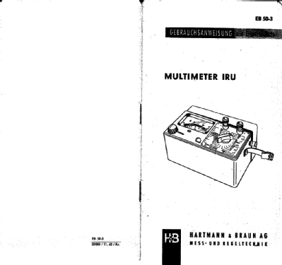 Multimeter IRU ; Hartmann & Braun AG; (ID = 1312707) Equipment