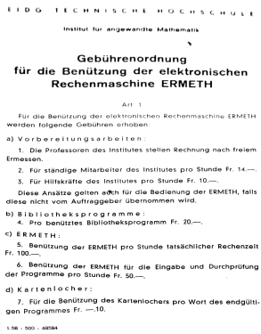 ERMETH ; Hasler AG; Bern (ID = 3079870) Computer & SPmodules