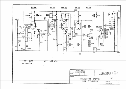 Transistor Baby II MW-KW-LW 6 Volt; HEA; Wien (ID = 99556) Car Radio