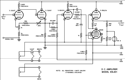 D. C. Amplifier ES-201; Heathkit Brand, (ID = 944616) Misc