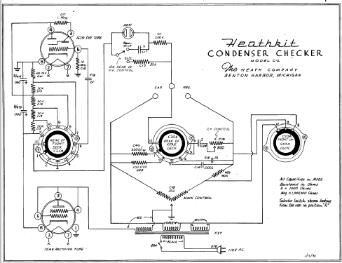 Condenser Checker C-2; Heathkit Brand, (ID = 177349) Equipment