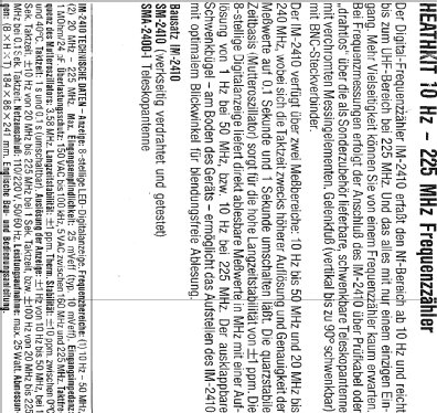 Frequency Counter IM-2410; Heathkit Brand, (ID = 1060710) Equipment