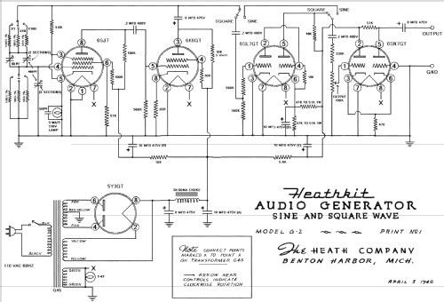 LF-Generator G-2; Heathkit Brand, (ID = 1104204) Equipment