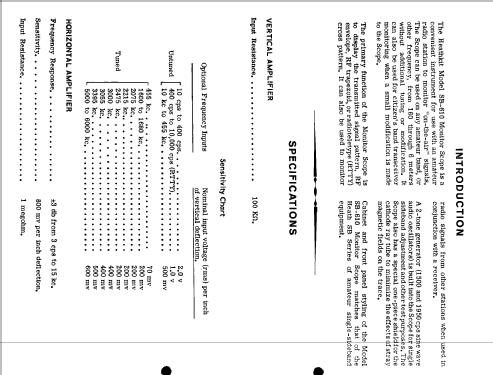 Monitor Scope SB-610; Heathkit Brand, (ID = 846660) Amateur-D