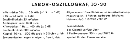 Oscilloscope IO-30; Heathkit Brand, (ID = 2518880) Equipment