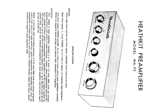 Preamplifier WA-P2 ; Heathkit Brand, (ID = 1284925) Ampl/Mixer