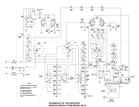 Service Bench VTVM IM-32; Heathkit Brand, (ID = 3091662) Equipment