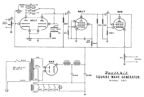 Square Wave Generator SQ-1; Heathkit Brand, (ID = 126018) Equipment