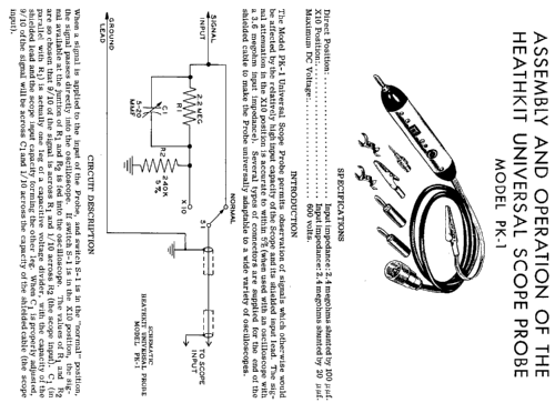 Universal Scope Probe PK-1; Heathkit Brand, (ID = 1196312) Equipment