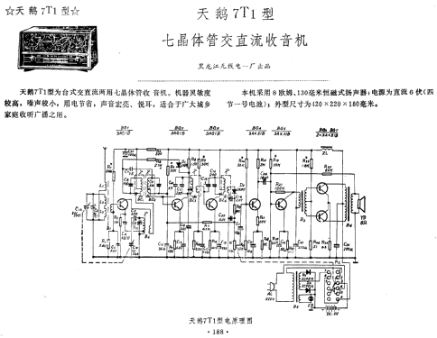 Tian'e 天鹅 7T1; Heilongjiang No.1 黑... (ID = 817888) Radio