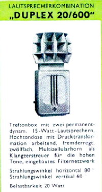 Lautsprecherkombination Duplex 20/600; Henry, Kapt. (ID = 2745476) Speaker-P