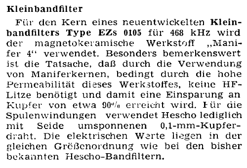 ZF-Bandfilter EZs0105; Hescho - Keramische (ID = 1426338) mod-past25