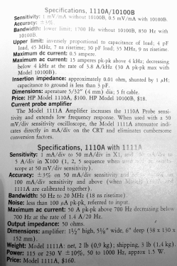 Current Probe 1110A; Hewlett-Packard, HP; (ID = 2964528) Equipment