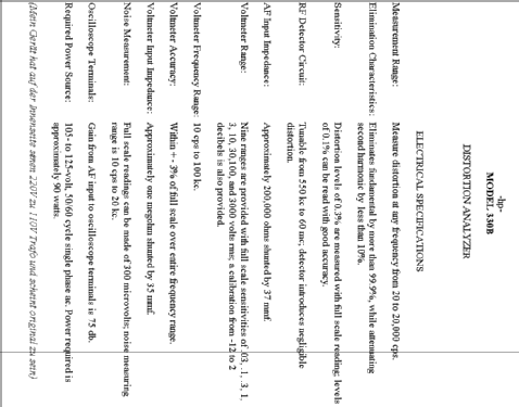 Distortion Analyzer 330B; Hewlett-Packard, HP; (ID = 167873) Equipment