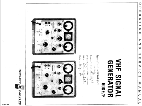 VHF Signal-Generator 608E; Hewlett-Packard, HP; (ID = 102246) Equipment