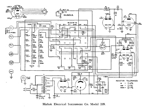 Electronic Volt-Ohm-Capacity-Milliammeter 209; Hickok Electrical (ID = 3081725) Equipment