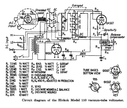 Vacuum Tube Voltmeter 110-A, 110-B; Hickok Electrical (ID = 2780194) Equipment