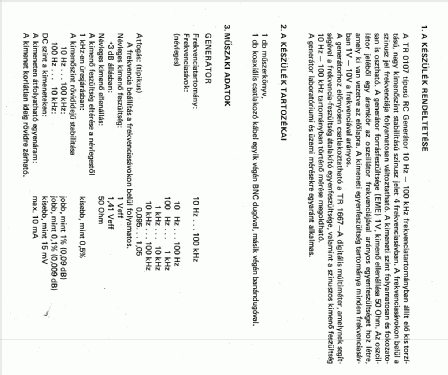 RC Generator TR-0107; Hiradástechnikai (ID = 2058101) Equipment