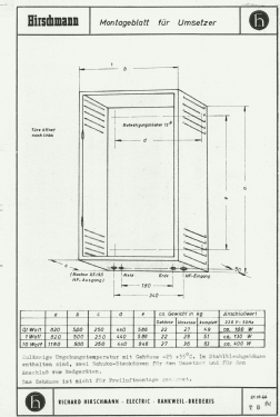 Fernseh-Frequenzumsetzer TVU 33, 31, 13 ; Hirschmann GmbH & Co (ID = 3113409) Commercial TRX