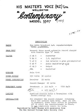 Contemporary 5507; His Master's Voice N (ID = 3025655) Radio