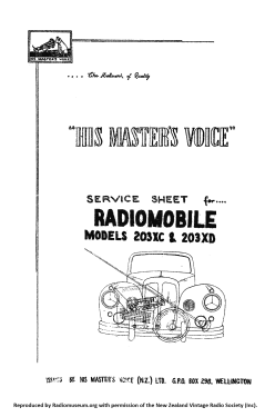 Radiomobile 203 XC; His Master's Voice N (ID = 2727818) Car Radio