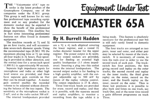 Voicemaster 65/A; EMI; Hayes, (ID = 2864273) Reg-Riprod
