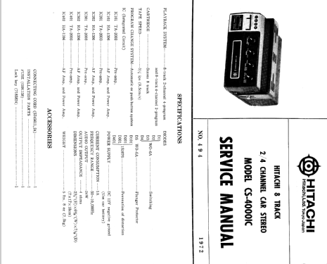 4 Channel System IC Car Stereo 8 CS-4000IC; Hitachi Ltd.; Tokyo (ID = 1629825) R-Player