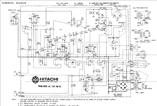 Cassette Tape Recorder TRQ-225; Hitachi Ltd.; Tokyo (ID = 921406) Reg-Riprod