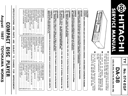 Compact Disc Player DA-38; Hitachi Ltd.; Tokyo (ID = 1759806) Sonido-V