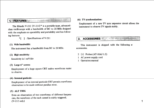 Dual Channel Oscilloscope V-212; Hitachi Ltd.; Tokyo (ID = 878060) Equipment