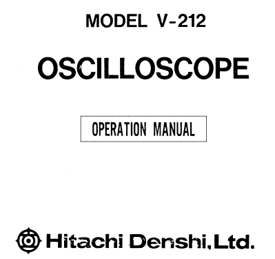 Dual Channel Oscilloscope V-212; Hitachi Ltd.; Tokyo (ID = 878134) Equipment