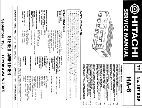 Stereo Amplifier HA-6; Hitachi Ltd.; Tokyo (ID = 1755364) Ampl/Mixer