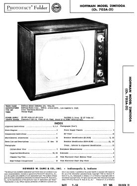 21M1100A Ch= 703A-21; Hoffman Radio Corp.; (ID = 2720742) Television