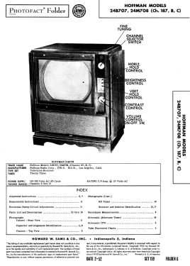 24B707 Ch= 187B; Hoffman Radio Corp.; (ID = 3018512) Television