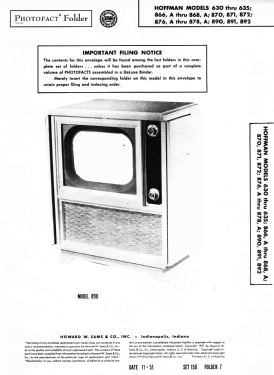 630 Ch= 170; Hoffman Radio Corp.; (ID = 2972376) Television