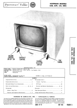 638 Ch= 180; Hoffman Radio Corp.; (ID = 2953574) Television