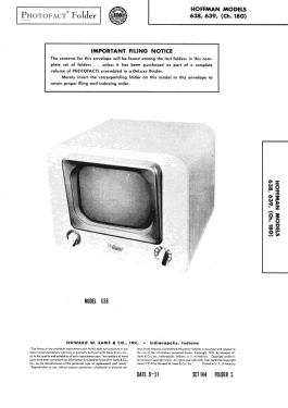 638 Ch= 180; Hoffman Radio Corp.; (ID = 2953575) Television