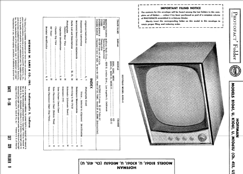 B1061 Ch= 415; Hoffman Radio Corp.; (ID = 500886) Television