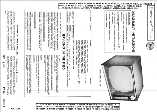 B1231 Ch= 332; Hoffman Radio Corp.; (ID = 2558527) Television