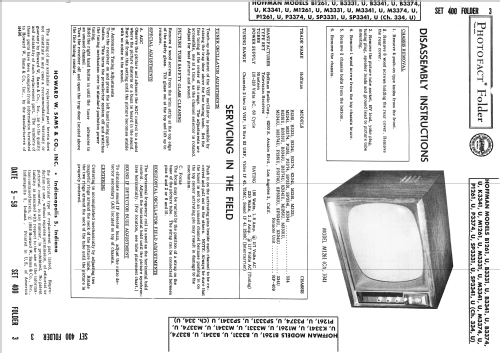 B1261 Ch= 334; Hoffman Radio Corp.; (ID = 2609523) Television