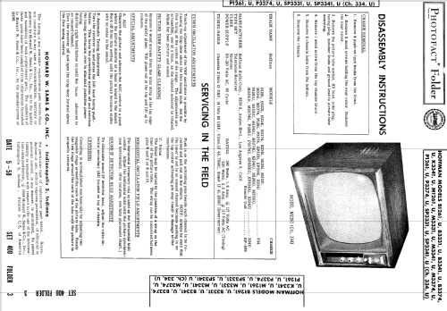 B1261 Ch= 334; Hoffman Radio Corp.; (ID = 967667) Television