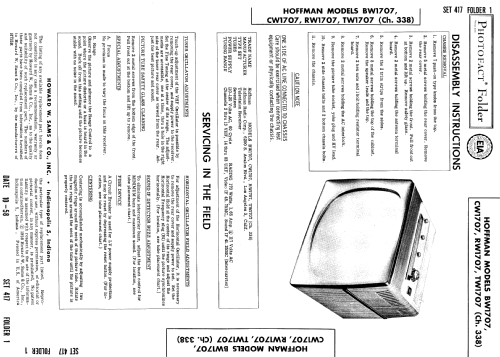 BW1707 Ch= 338; Hoffman Radio Corp.; (ID = 858251) Television