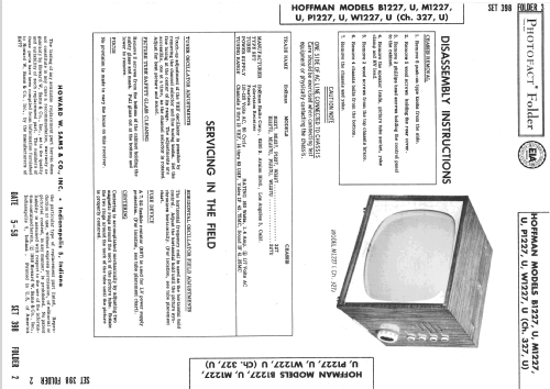 M1227U Ch= 327U; Hoffman Radio Corp.; (ID = 2596179) Television