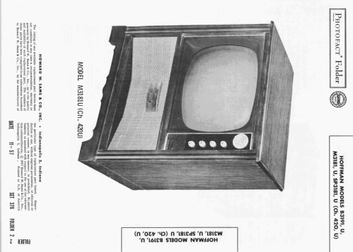 M3181 Ch= 420; Hoffman Radio Corp.; (ID = 2459378) Television