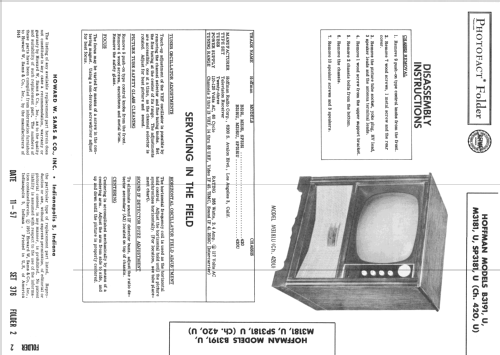 M3181 Ch= 420; Hoffman Radio Corp.; (ID = 2459379) Télévision