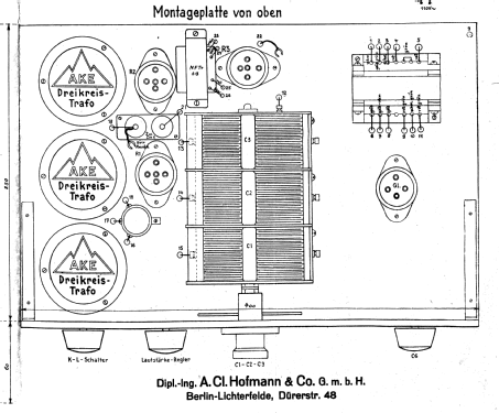 Kreis-Bandfilter Fernempfänger AKE 3/2; Hofmann & Co., AKE; (ID = 1206786) Bausatz