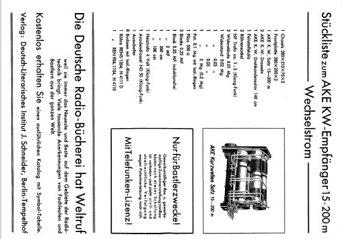 AKE-Kurzwellenempfänger und KW Vorsatzgerät ; Hofmann & Co., AKE; (ID = 1207674) Kit