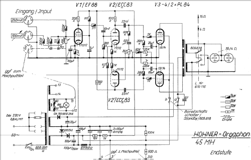 Orgaphon 45 MH; Hohner, Matthias, AG (ID = 527412) Ampl/Mixer