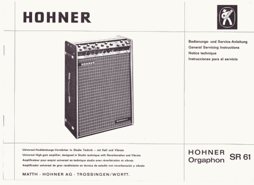 Orgaphon SR 61; Hohner, Matthias, AG (ID = 2629311) Ampl/Mixer