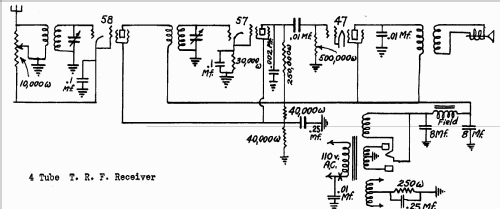 4 Tube AC TRF; Hoodwin Co., Chas. - (ID = 259199) Radio